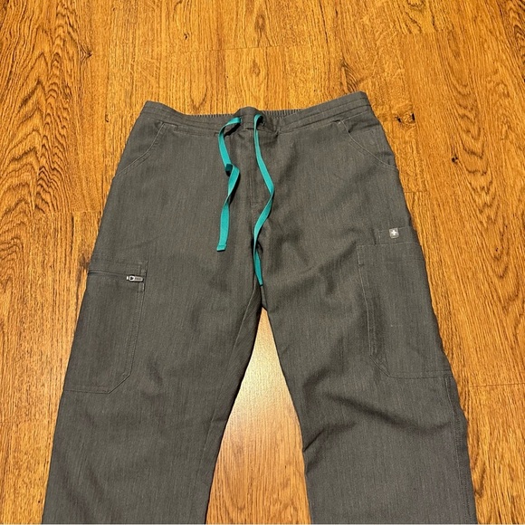 Figs Gray Uniform Medical Nurse Drawstring Back elastic waist Pants size small - Picture 3 of 11
